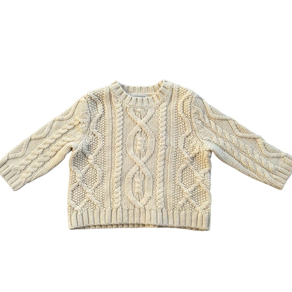 Vintage L.L.Bean Infant Fisherman Cable Knit
Sweater 12-18M Wool Blend Cream